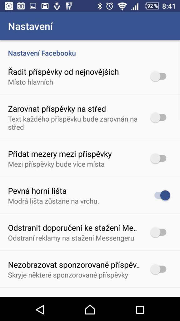 Možnosti nastavení