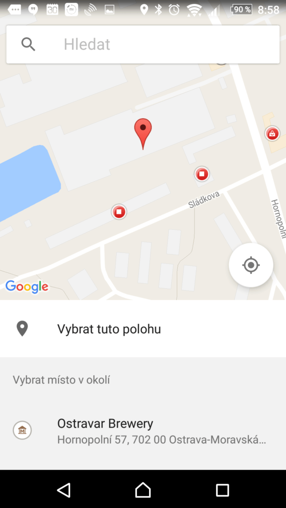 Odeslání polohy