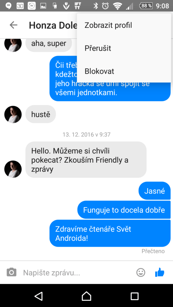 Možnosti chatu