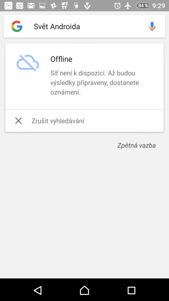 Uložení offline vyhledávání