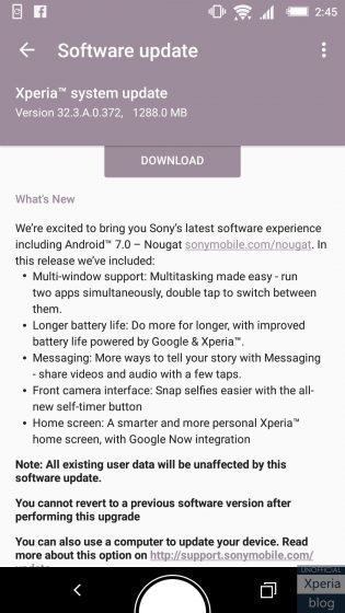 Sony pozastavuje aktualizace na Android 7.0 pro řadu Xperia Z5