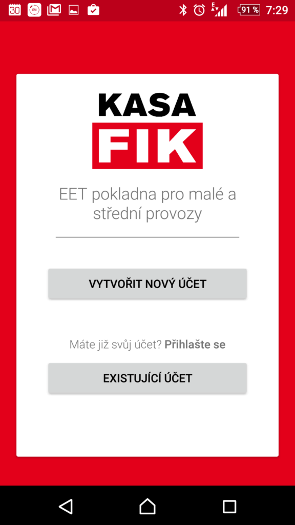 Registrace Kasa FIK
