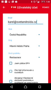 Registrace Kasa FIK Registrace Kasa FIK