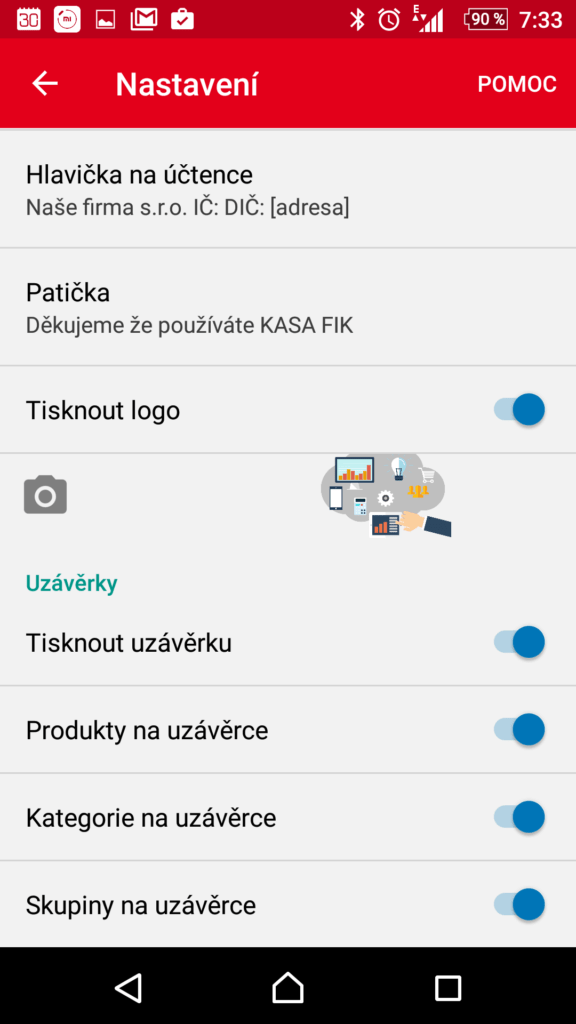 Hlavička, patička a logo