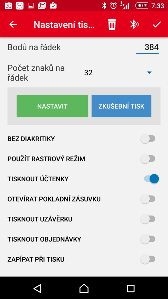 Vypnutí tisku diakritiky