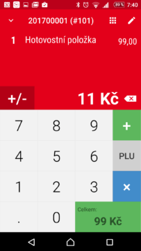 Zadávání položek Zadávání položek