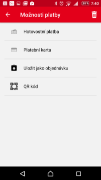 Výběr platby Výběr platby