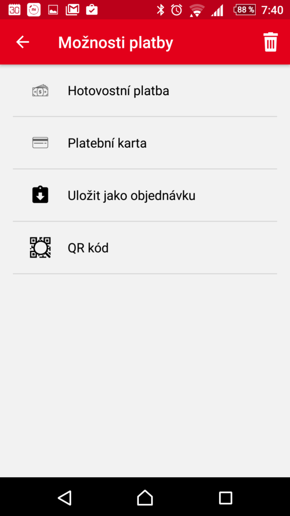 Výběr platby