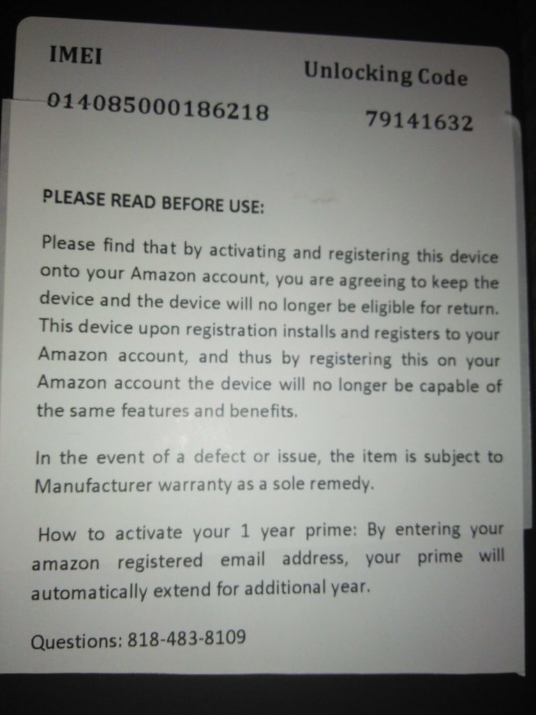 Amazon Fire Phone Odemykací kód