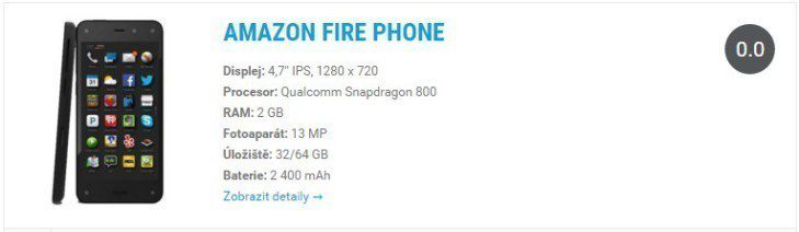 Amazon Fire Phone - widget katalog