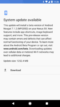 Android 7.1.2 na Nexus 5X