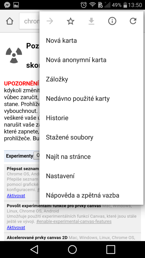Google Chrome hledat