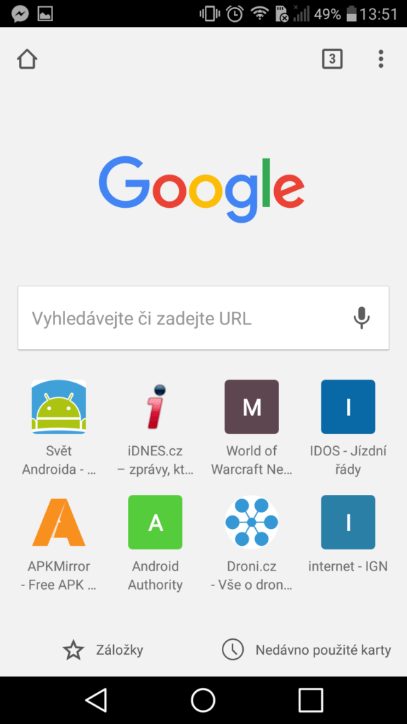 Google Chrome zalozky
