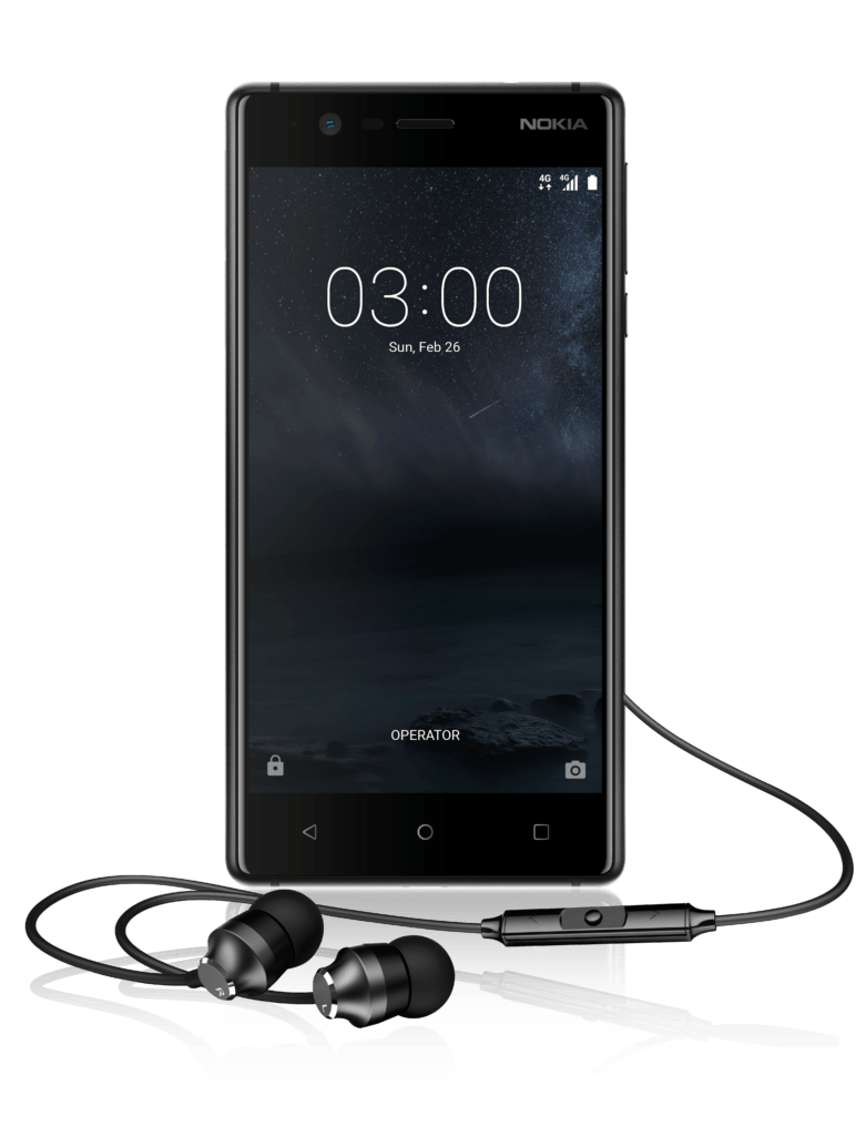Nokia 3 with Nokia Stereo Headset WH 201