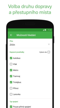 Volba druhu dopravy a přestupu