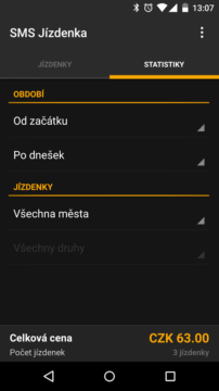 Statistiky zakoupených lístků