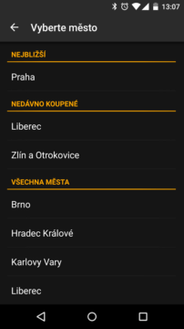 Výběr města