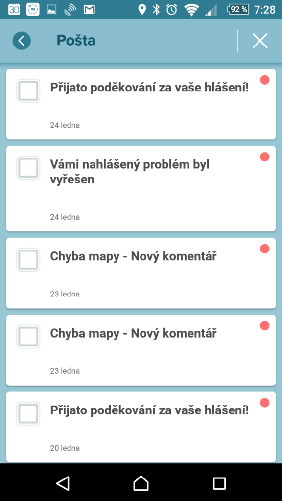 Doručené zprávy