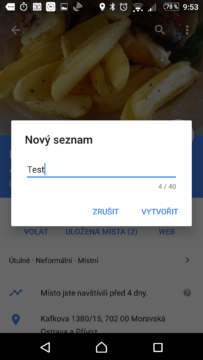 Vytvoření nového seznamu