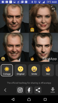 Koláž v aplikaci FaceApp