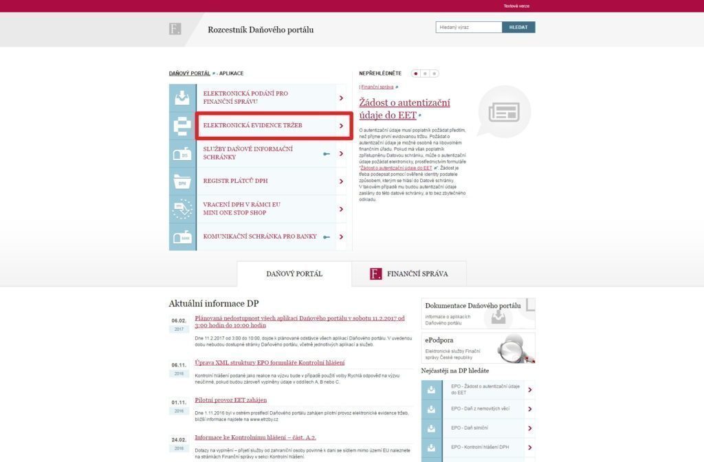 Elektronická evidence tržeb