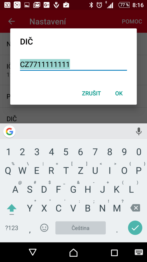 Zadání DIČ