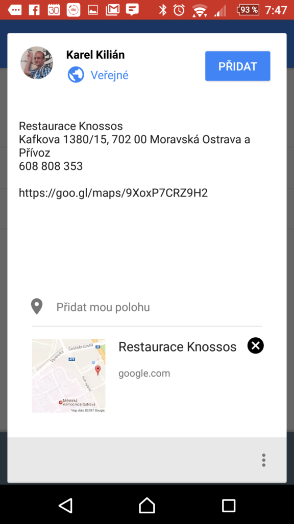 Sdílíme informaci o podniku