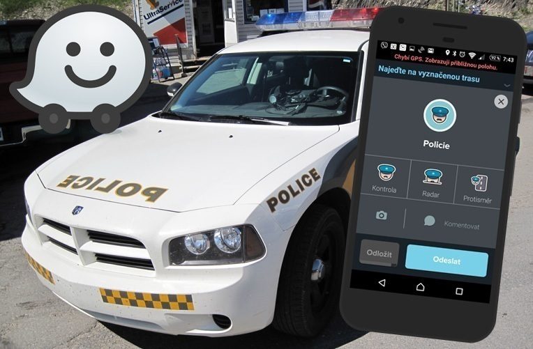 moznost hlasit policejni hlidky waze ico