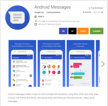Android Messages v anglické mutaci