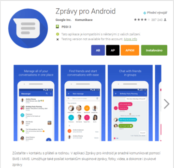 Zprávy pro Android v české mutaci