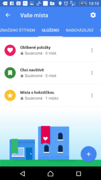 Seznamy míst v Mapách Google