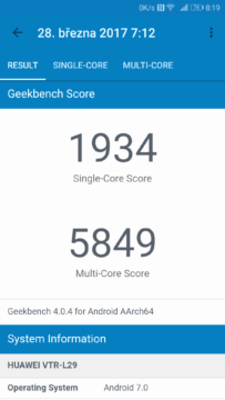 Huawei P10 Geekbench 4