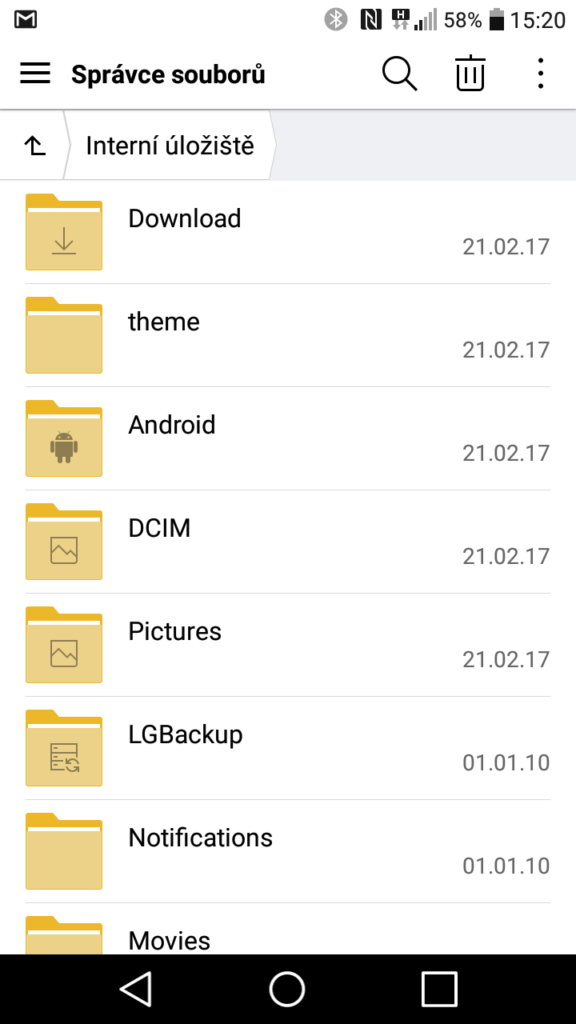LG K10 2017 file manager
