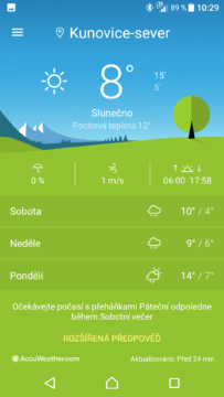 Xperia XZ počasí