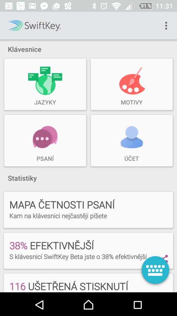Sekce Psaní