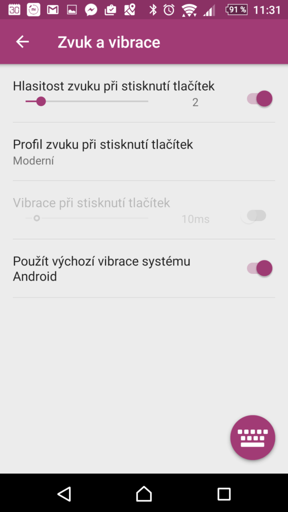 Zvuky stisknutých tlačítek
