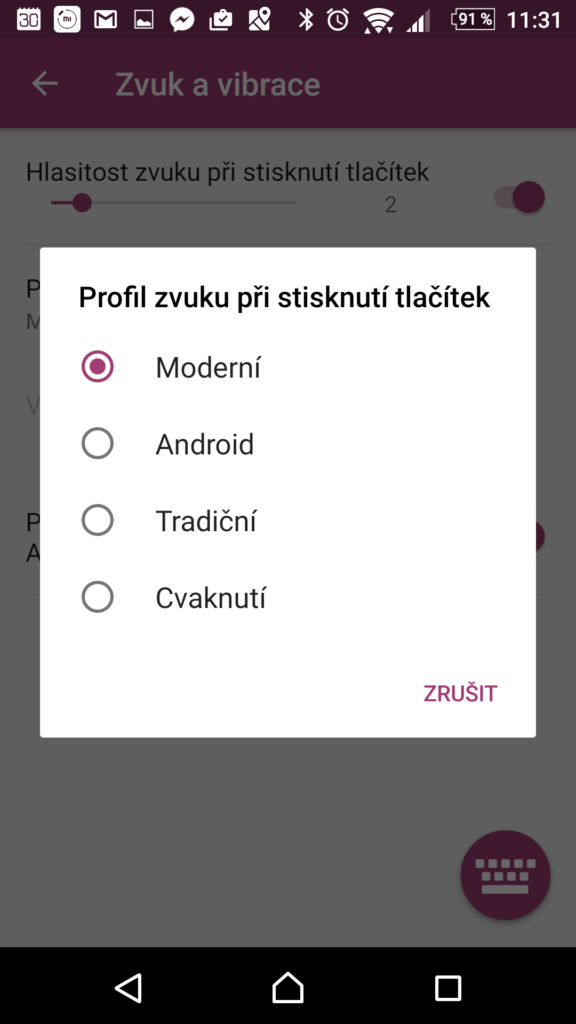 Čtyři možnosti zvuků