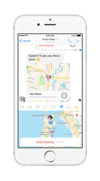 Sdílení polohy ve Facebook Messengeru