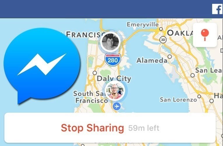 facebook messenger prinese prubezne sdileni polohy ikona