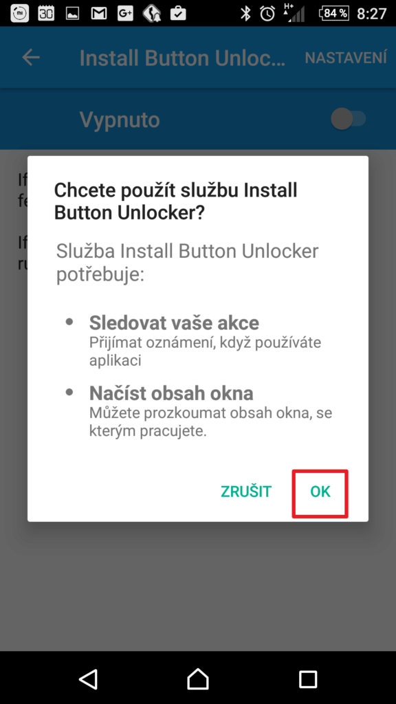 Potvrdíme dialogové okno