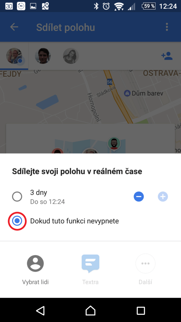 Sdílení až do vypnutí