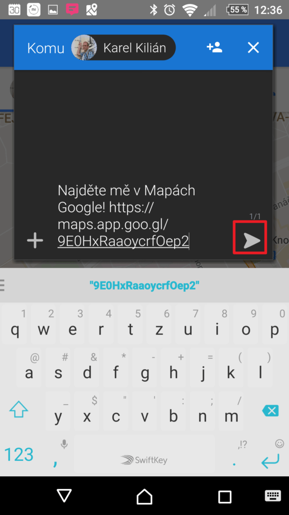 Odeslání odkazu