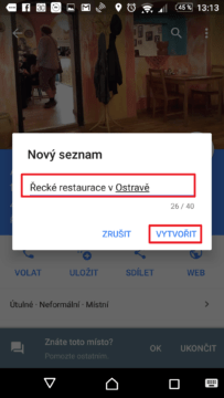 Pojmenování a vytvoření seznamu