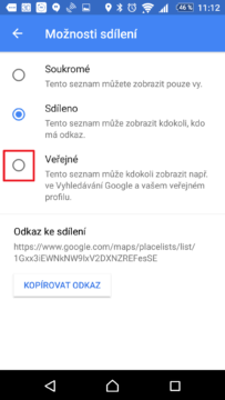 Nastavení veřejného seznamu