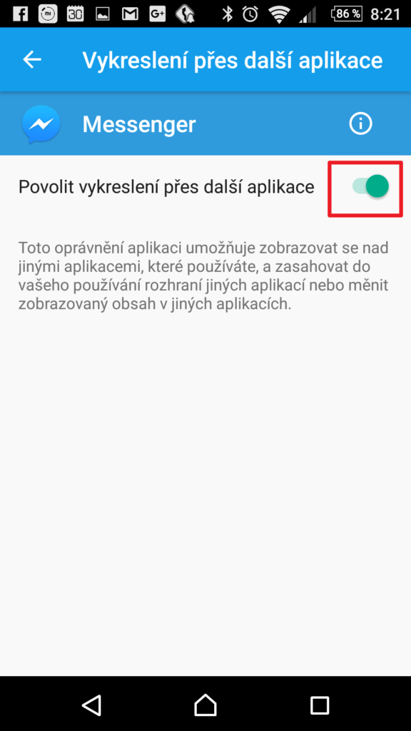 Oprávnění je povolené