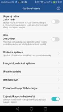 Honor 6X spravce baterie