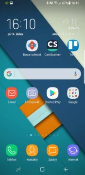 Recenze Samsung Galaxy S8 systém domácí obrazovka