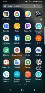 Recenze Samsung Galaxy S8 systém aplikace
