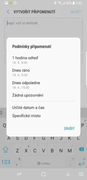 Samsung Galaxy S8 recenze Bixby upomínka nastavení