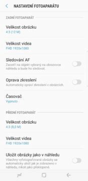 Samsung S8 recenze fotoaparat aplikace